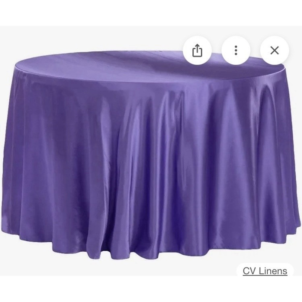 90" ROUND Lamour Satin TABLECLOTH Purple